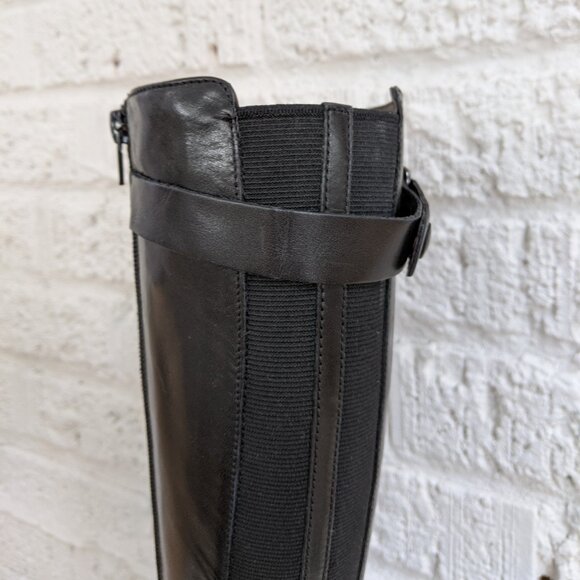 BLACK LEATHER RIDING BOOTS, BROWNS SIZE 9 - Picture 2 of 6